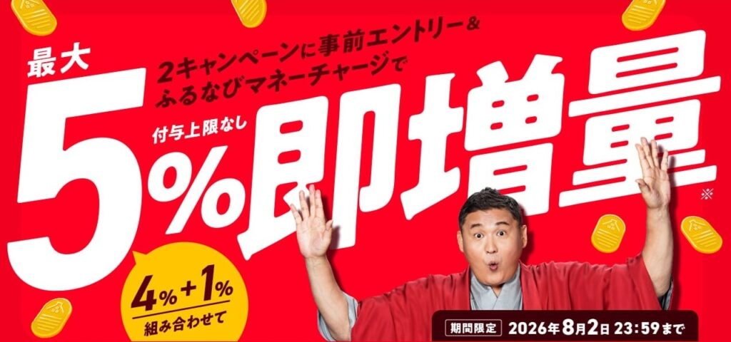 ふるなびマネー即増量キャンペーン