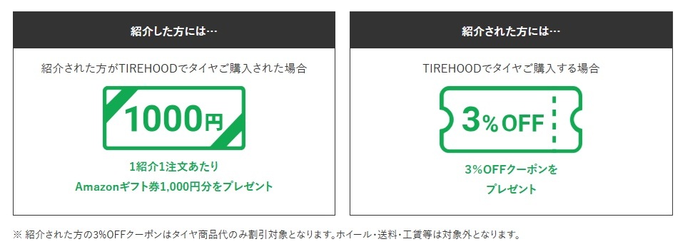 タイヤフッドの紹介制度